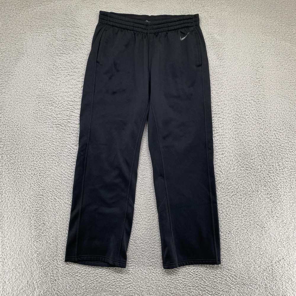 Nike Therma Pants Mens Large Black Fleece Track Pants Running Gym Training